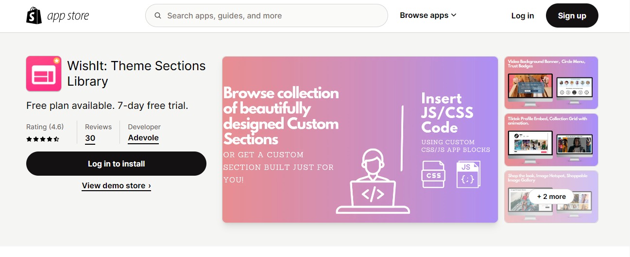 WishIt: Theme Sections Library